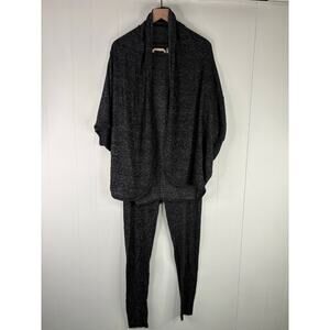 Soft Surroundings Lounge Set Medium Cardigan Pants Loungewear Dark Charcoal Gray